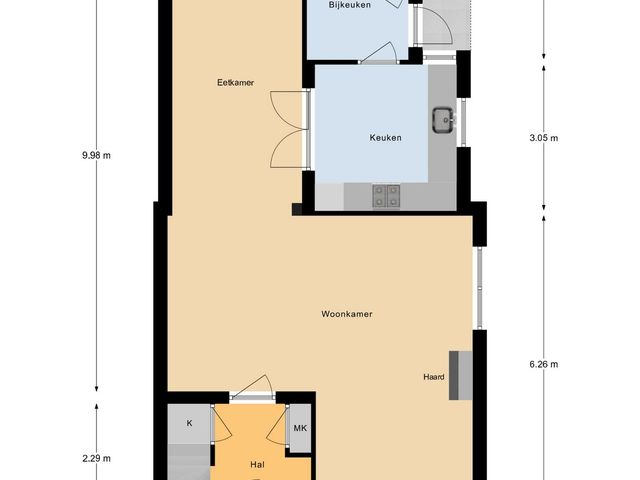 Plattegrond van Haarendijk 32