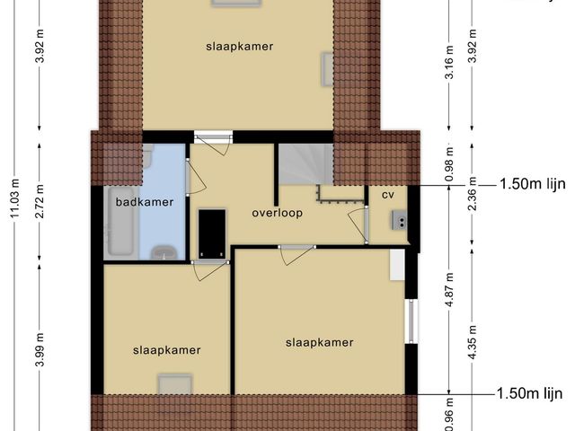Plattegrond van Schoorstraat 16
