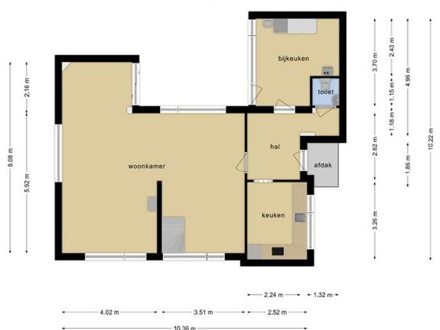 Plattegrond van Tilburgstraat 17
