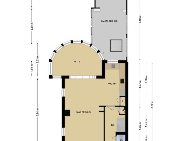Plattegrond van Touwslagersbaantje 3