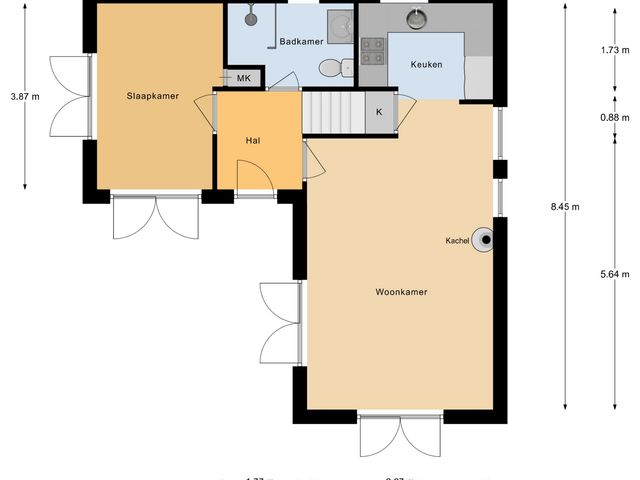 Plattegrond van Kievitspad 12