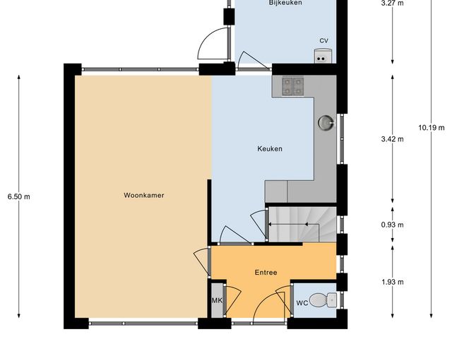 Plattegrond van Tilburgstraat 6