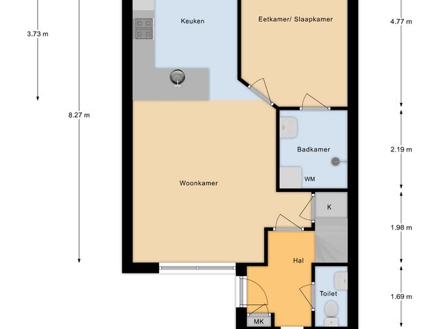 Plattegrond van Reitselaan 2t 2