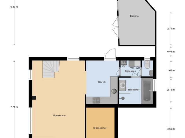 Plattegrond van Jorisakkerstraat 6a