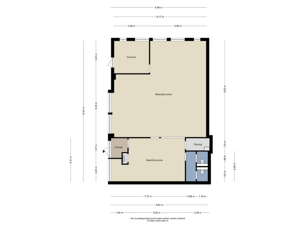 Plattegrond bedrijfsruimte