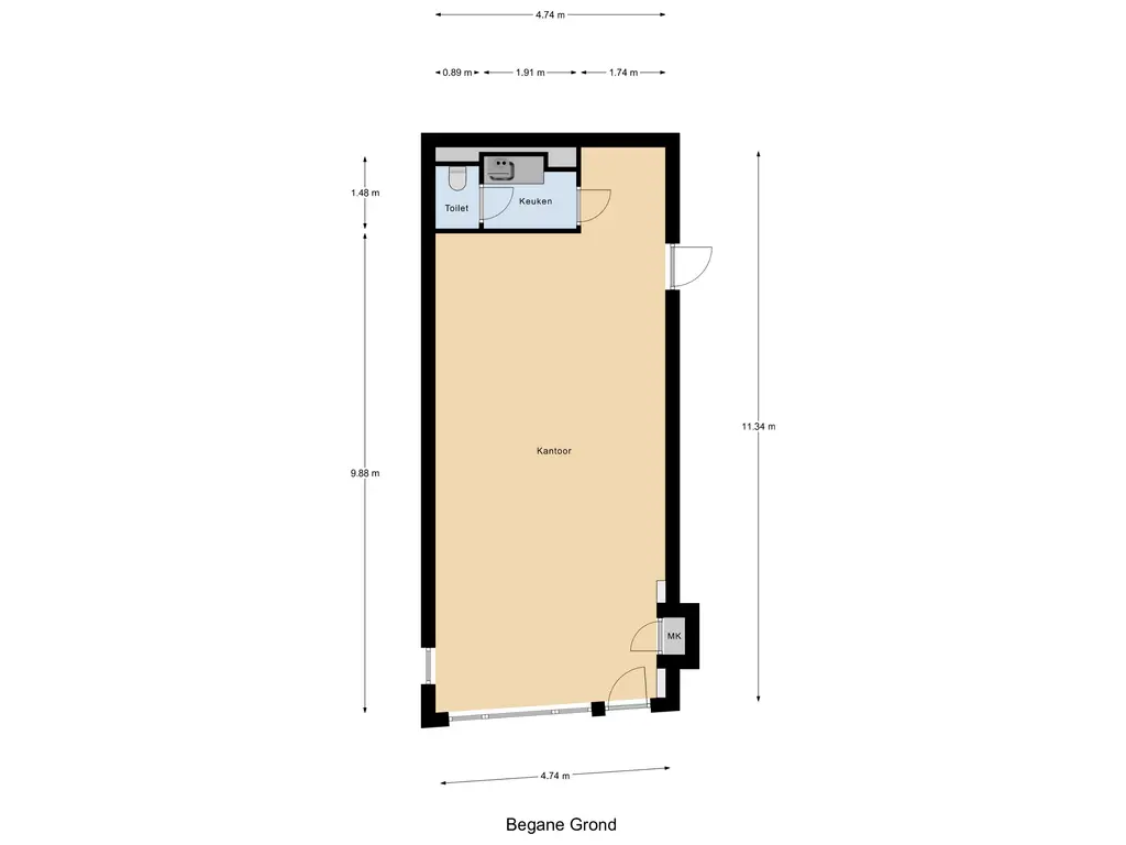 Plattegrond winkel