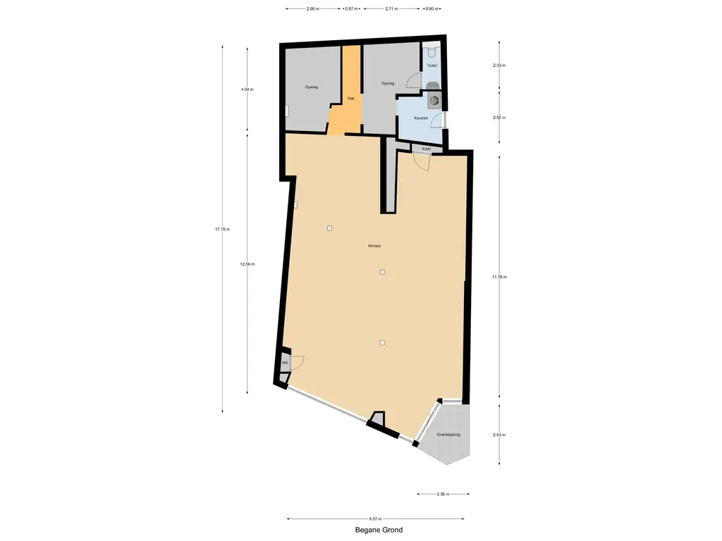 Plattegrond winkel