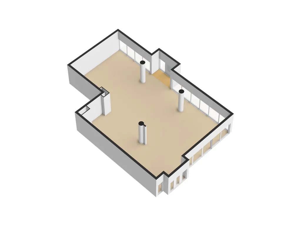 Plattegrond voorzijde 3D