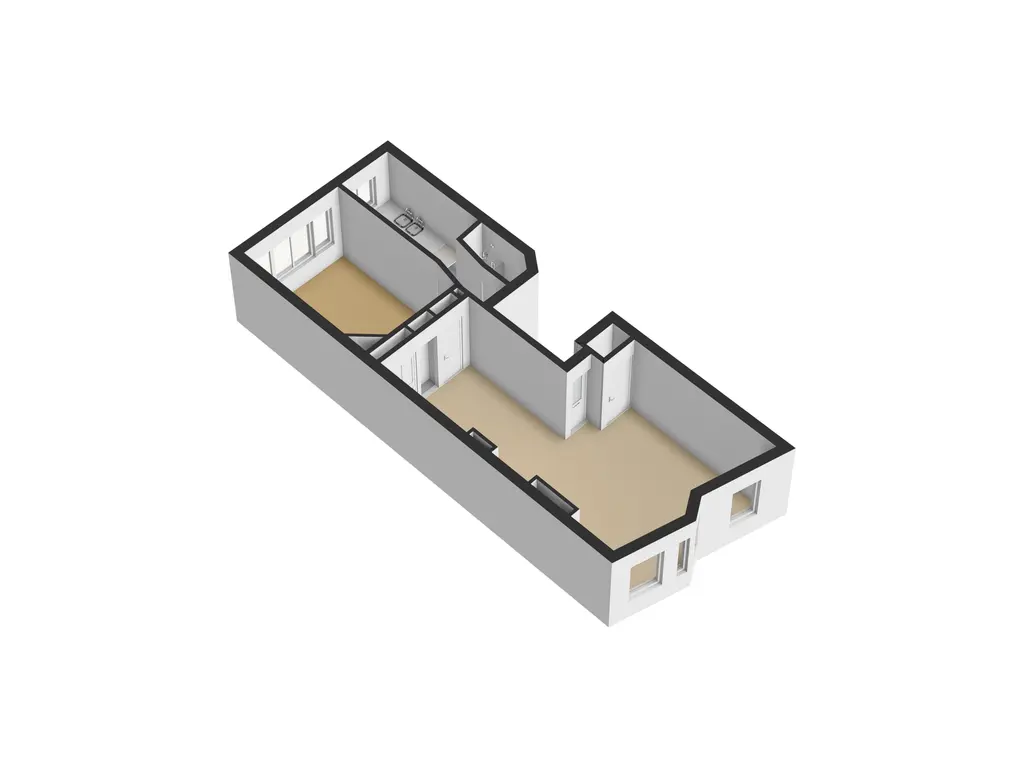 Plattegrond appartement 3d