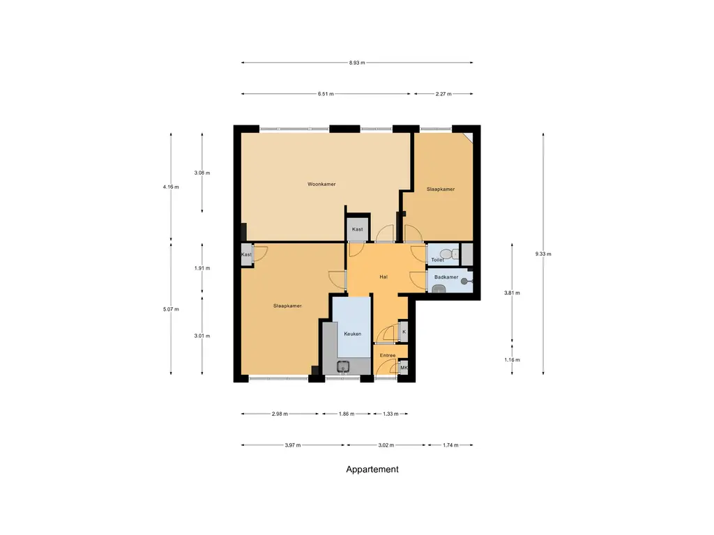 Plattegrond appartement