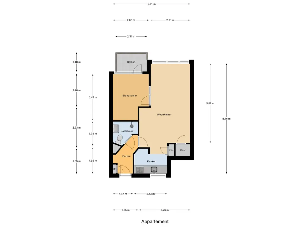 Plattegrond appartement