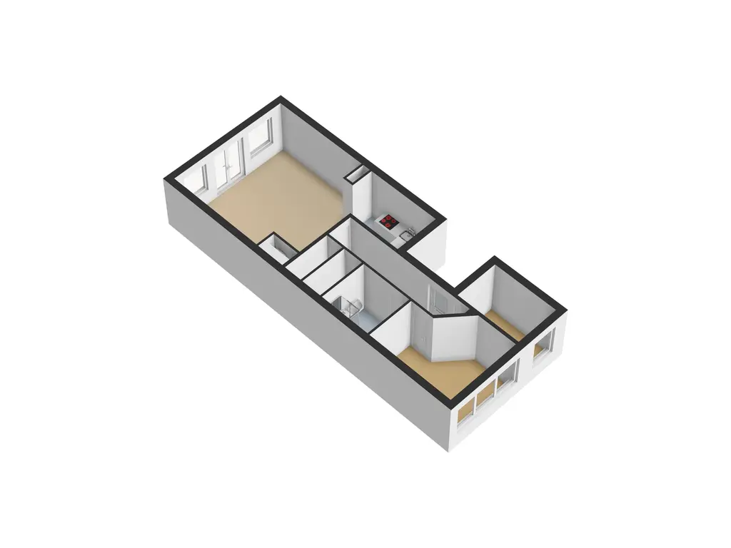 Plattegrond appartement 3d