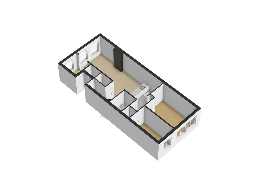 Plattegrond appartement 3D