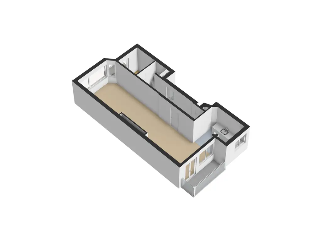 Plattegrond tweede verdieping 3d
