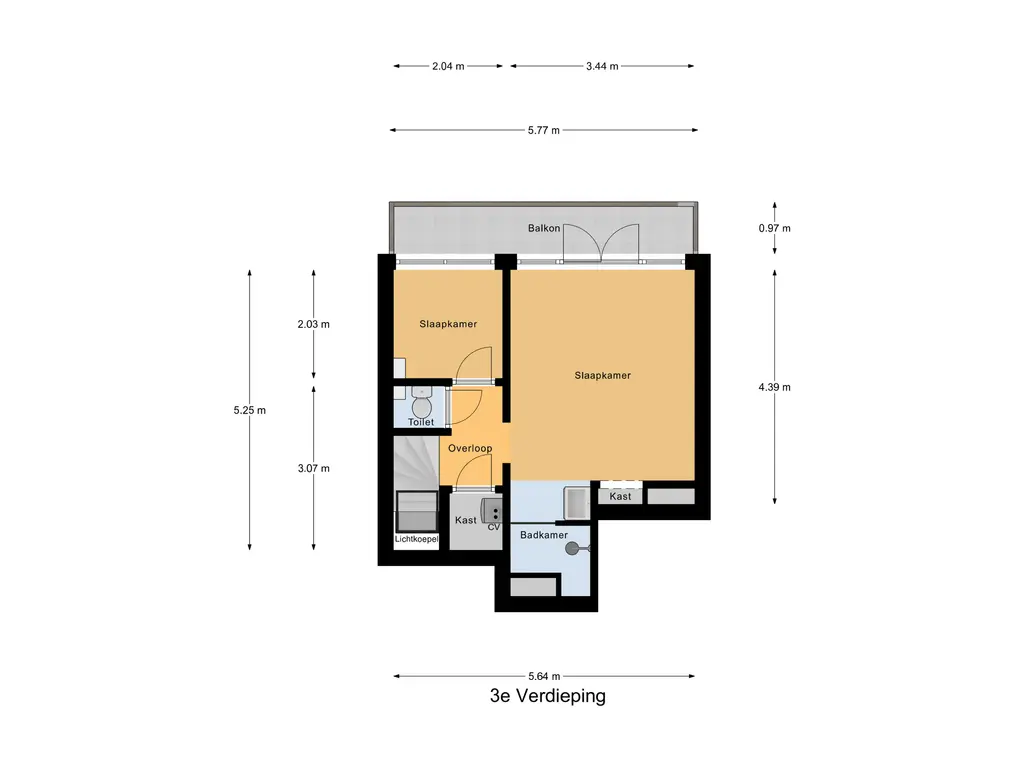 Plattegrond derde verdieping