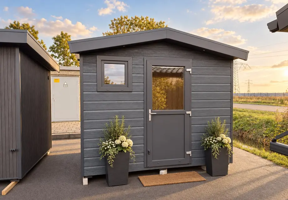 Tuinhuis Zadeldak antraciet