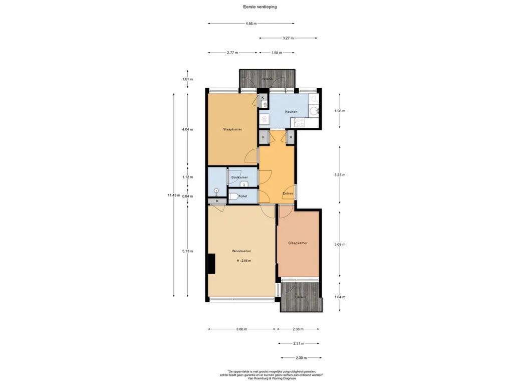 Plattegrond 1 Rijn en Schiekade 11A