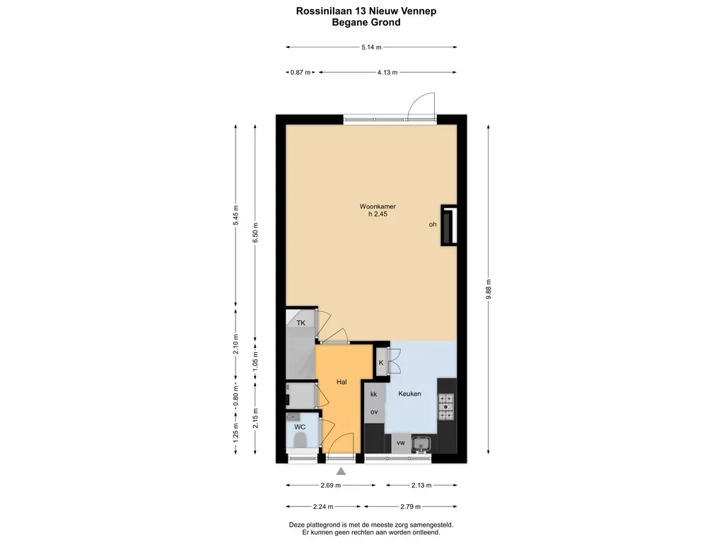 Plattegrond 1 Rossinilaan 13