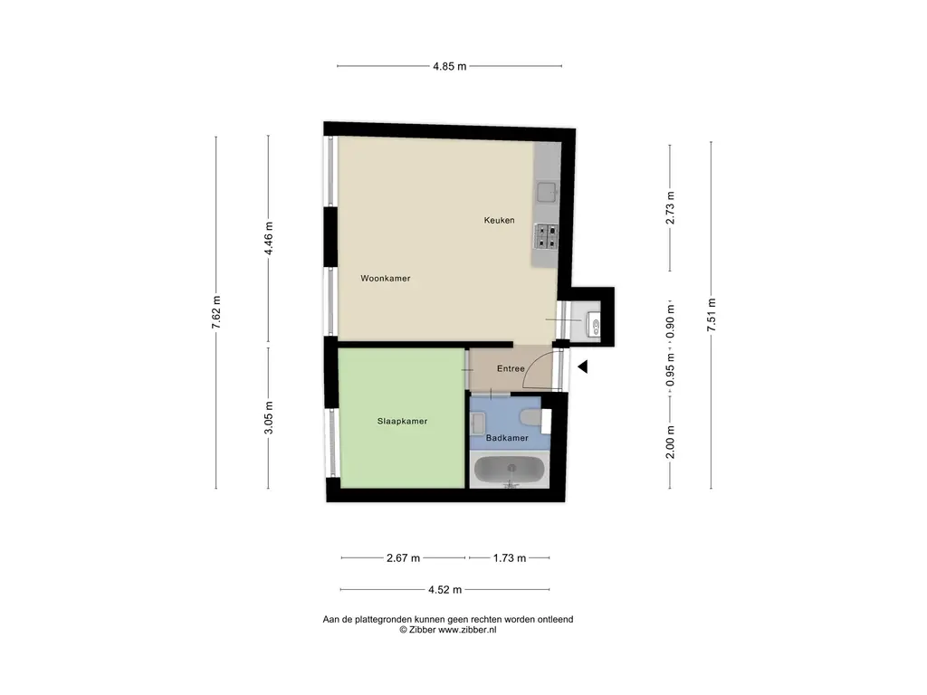 Plattegrond 1 Turfmarkt 7A