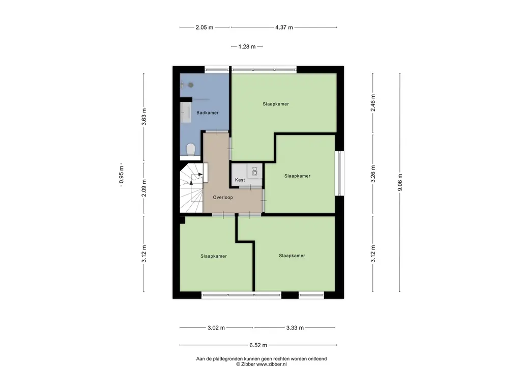 Plattegrond 3 Spakenburglaan 76