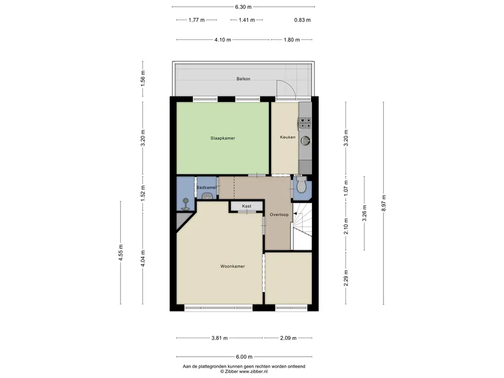Plattegrond 1 Roemer Visscherstraat 6A