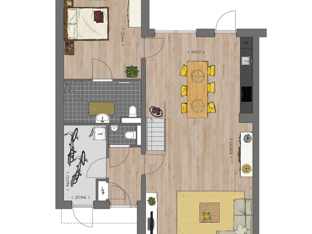 Twee-onder-een-kap woning , Fijnaart