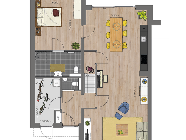 Twee-onder-een-kap woning , Fijnaart