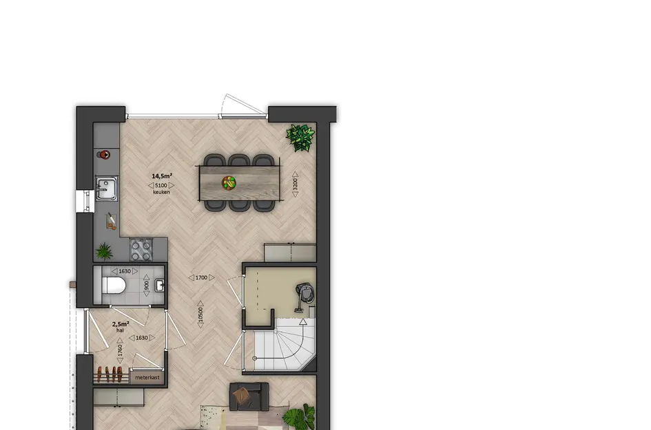 Bosgroen - 2-onder-1-kapwoning, bouwnummer 22 