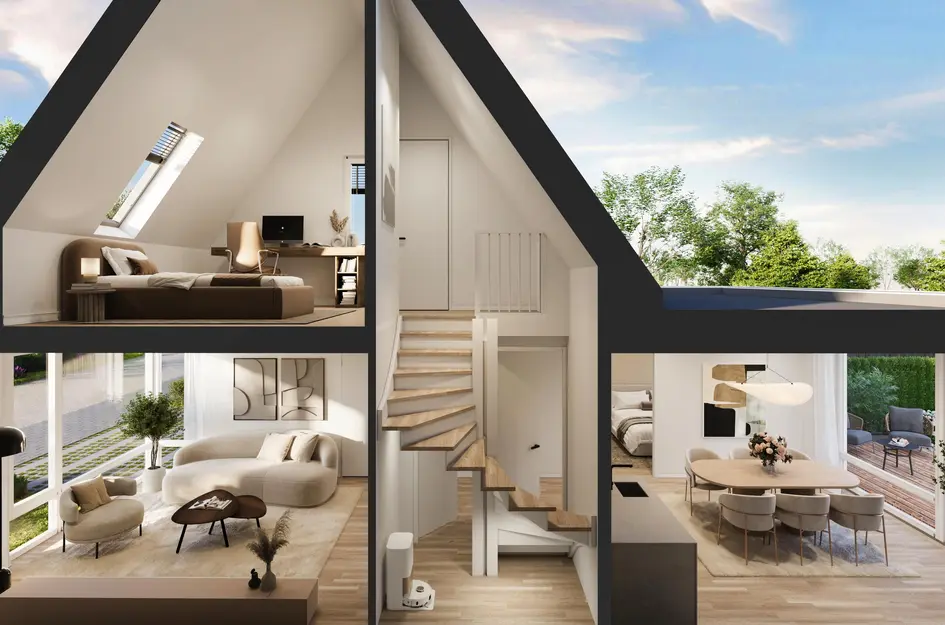Verdieping -hoek-/tussenwoningen (type 3B), bouwnummer 342 