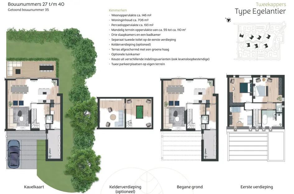 Twee-onder-één-kapwoning - Egelantier, bouwnummer 40 