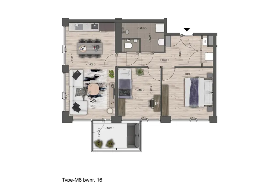 Appartement - type 5, bouwnummer 38 