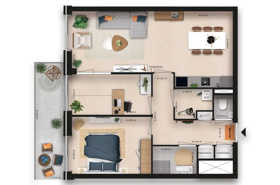 Appartement type D, bouwnummer 0 