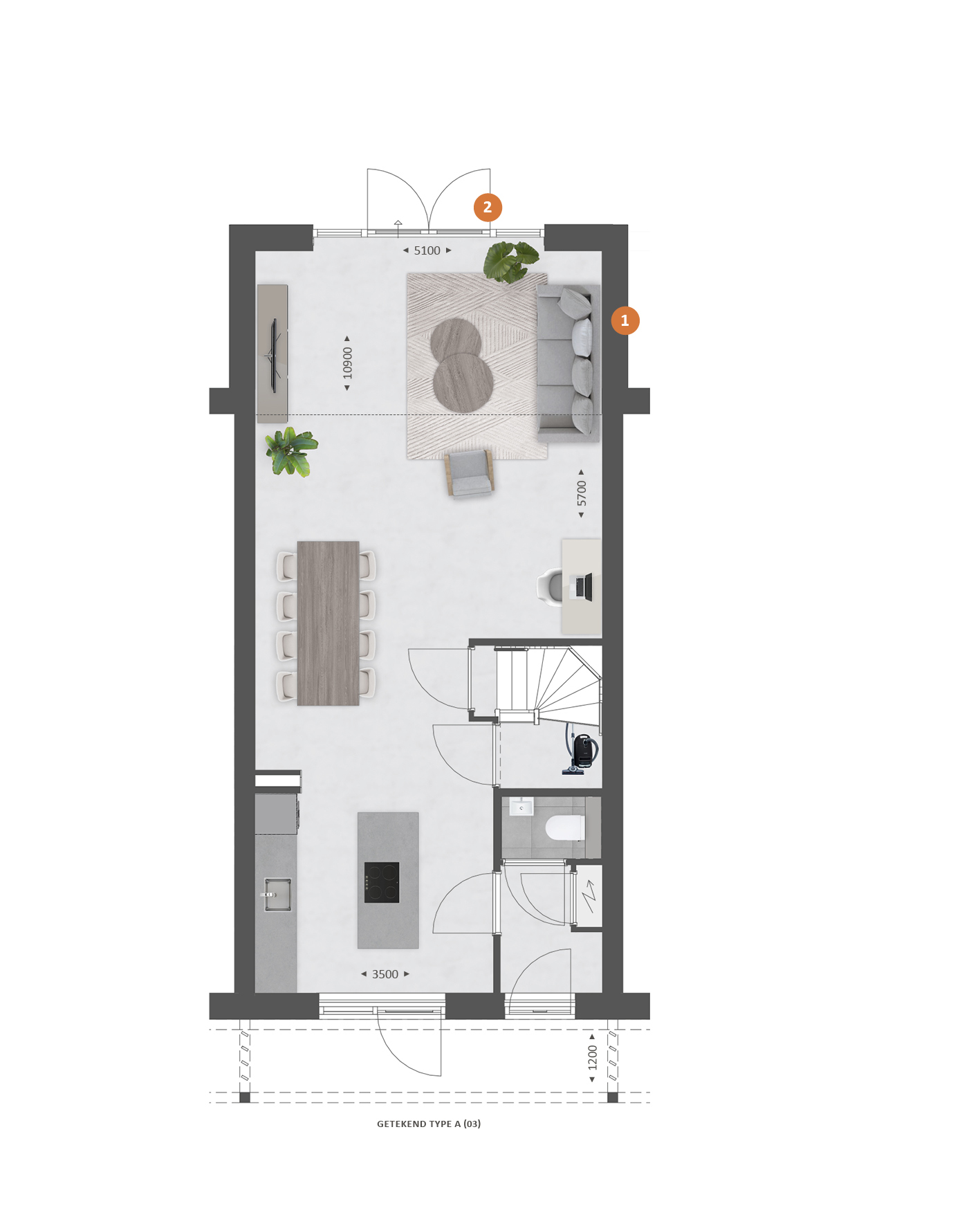 Tussenwoning | TYPE A, bouwnummer 49 , afbeelding 2
