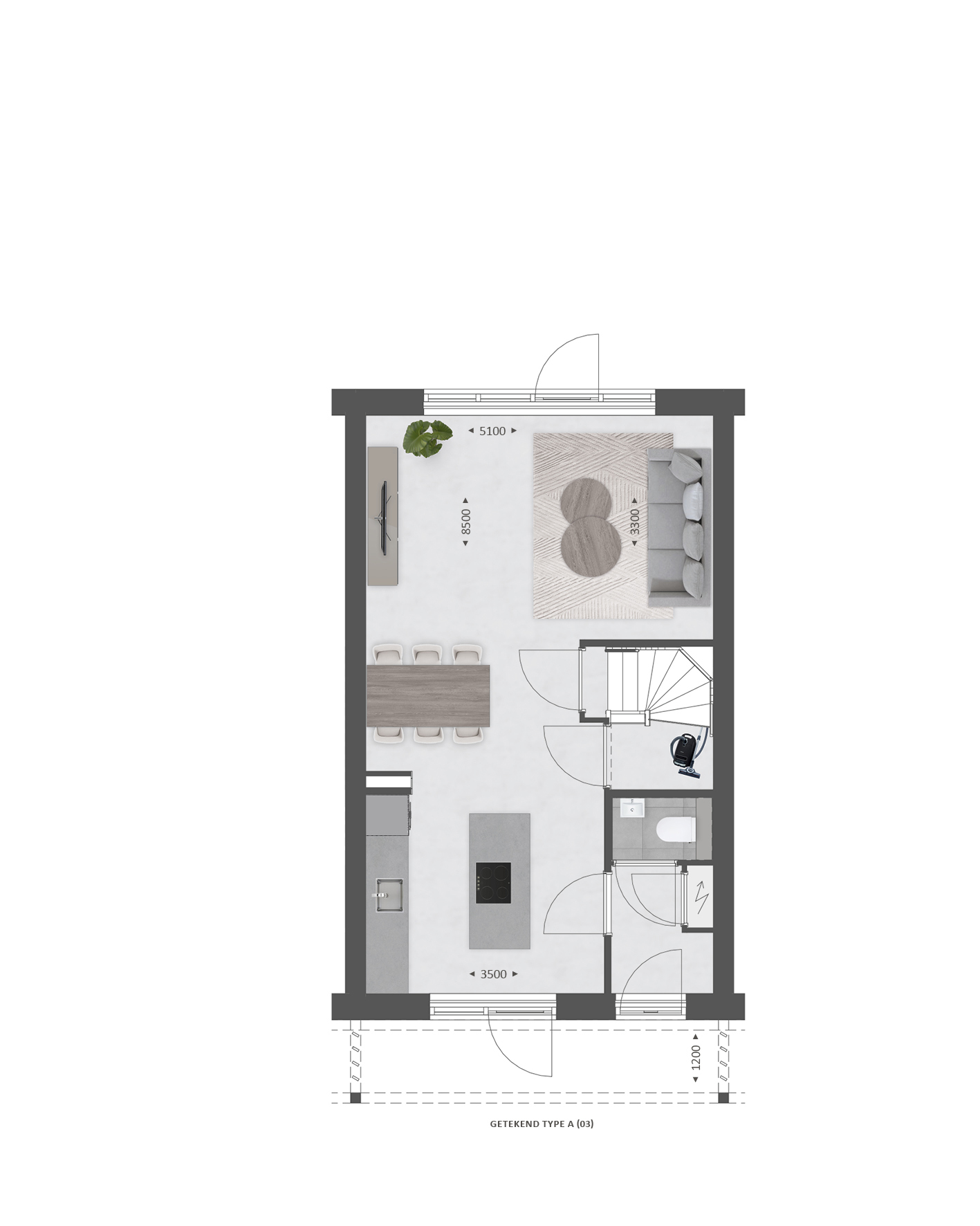 Tussenwoning | TYPE A, bouwnummer 54 , afbeelding 3