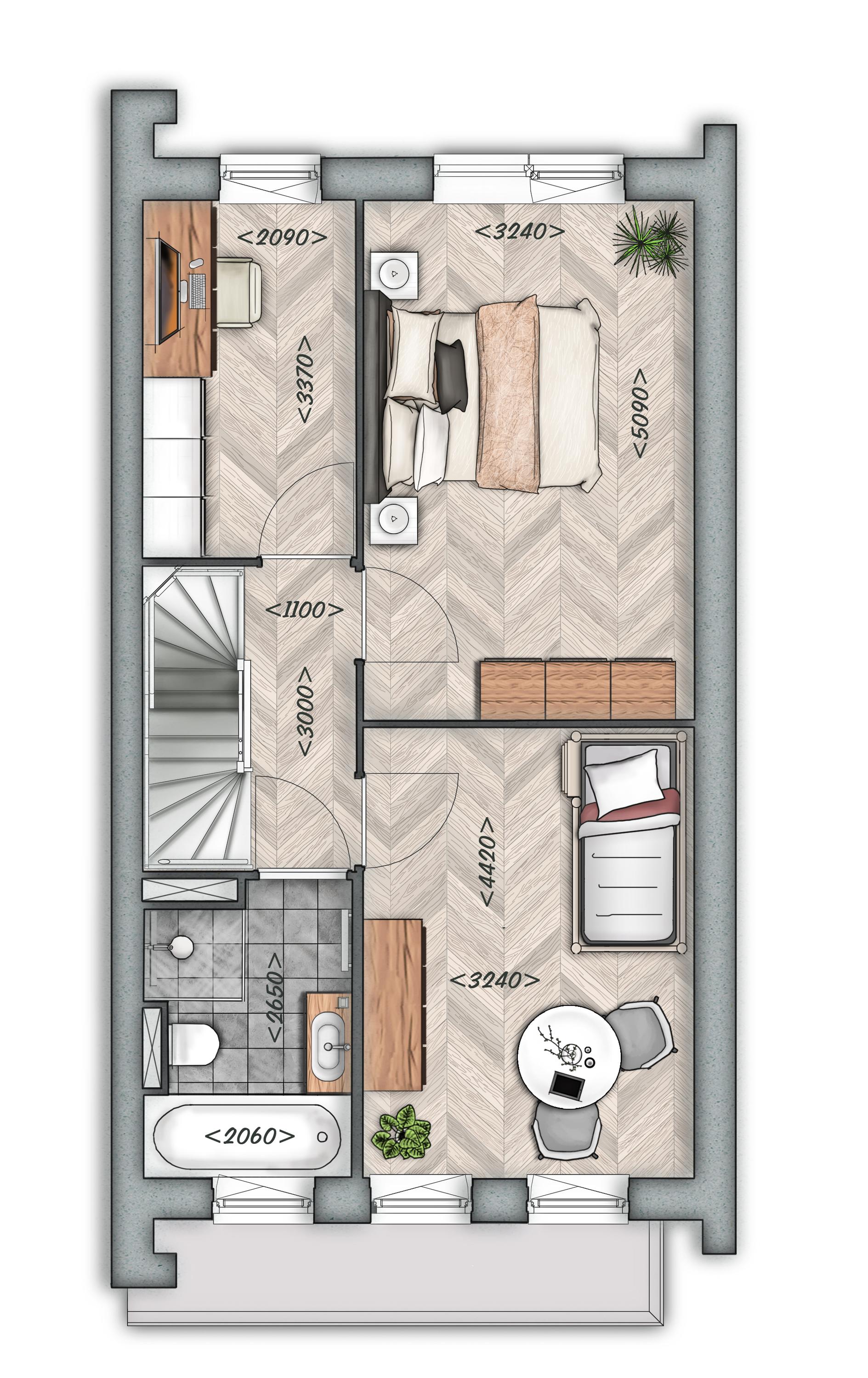 2 ONDER 1 KAPWONING MET GARAGE | TYPE D, bouwnummer 6 , afbeelding 2