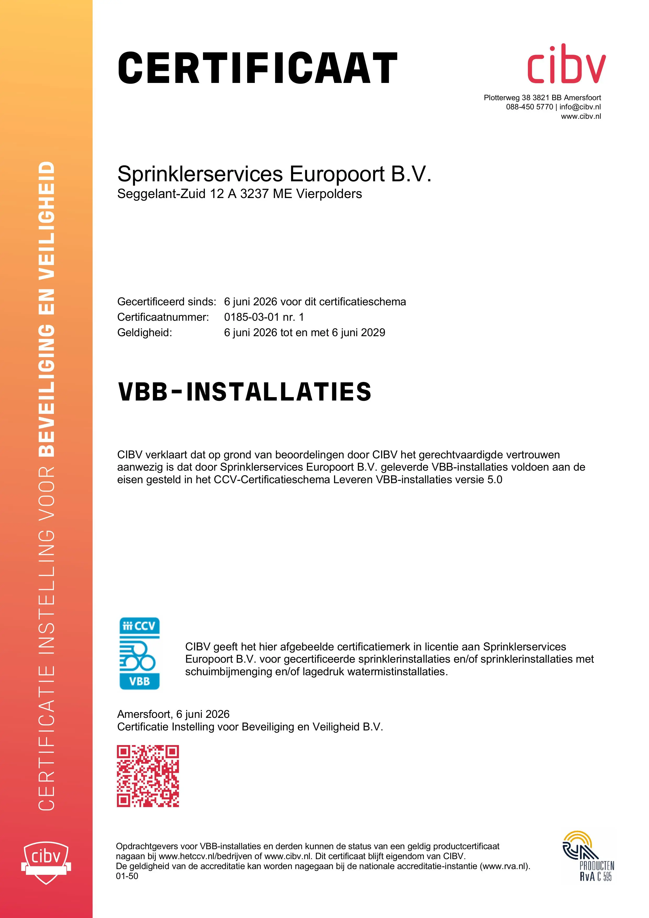 CIBV Gecertificeerd Leveren VVB-installaties