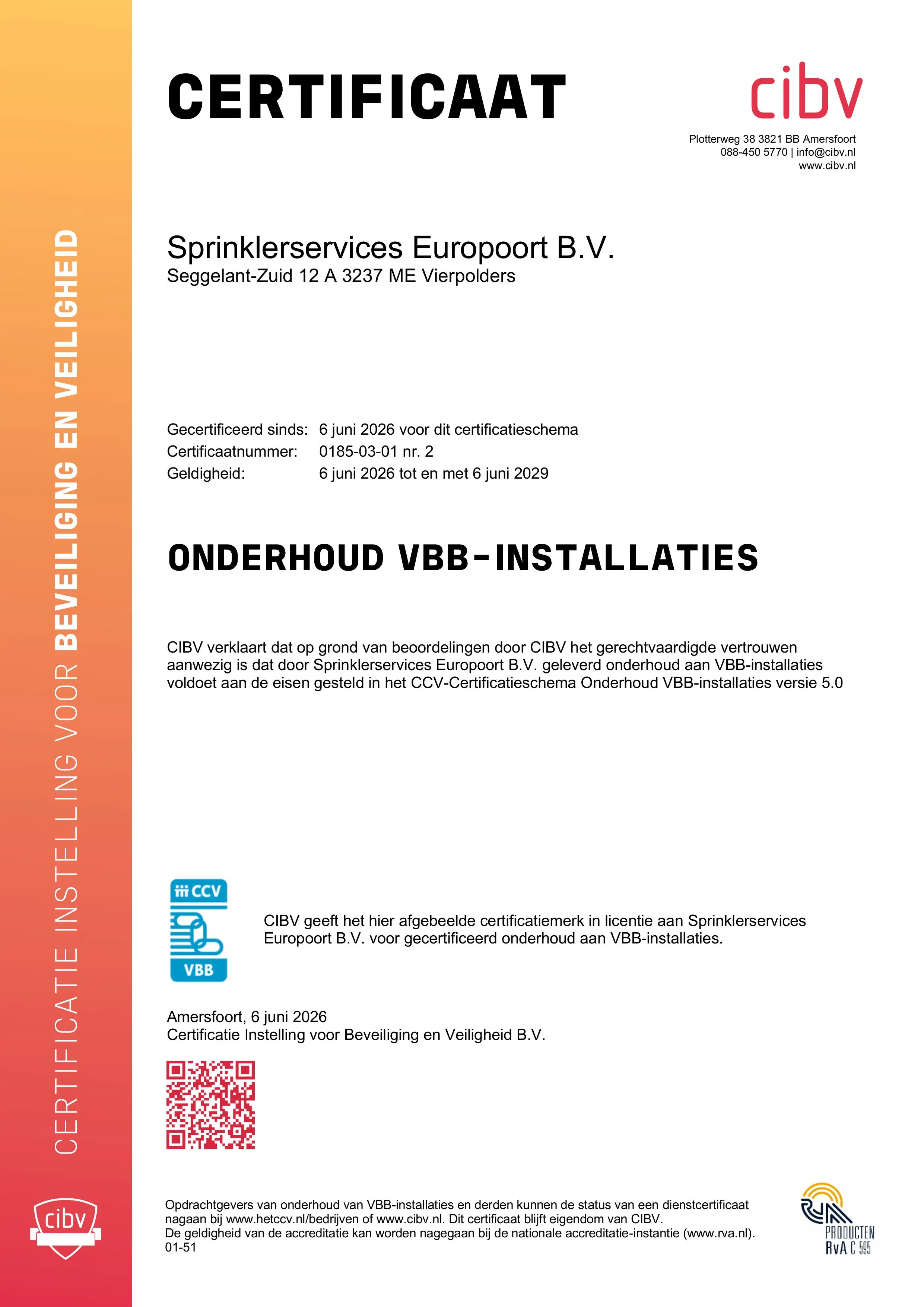 CIBV Gecertificeerd Onderhoud VVB-installaties