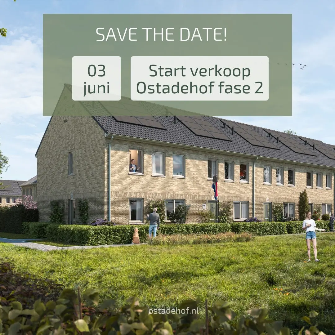 Save the date! Start verkoop Ostadehof fase 2 Rozenburg
