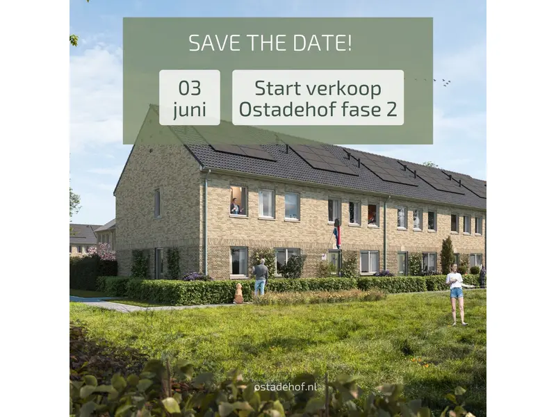 Save the date! Start verkoop Ostadehof fase 2 Rozenburg