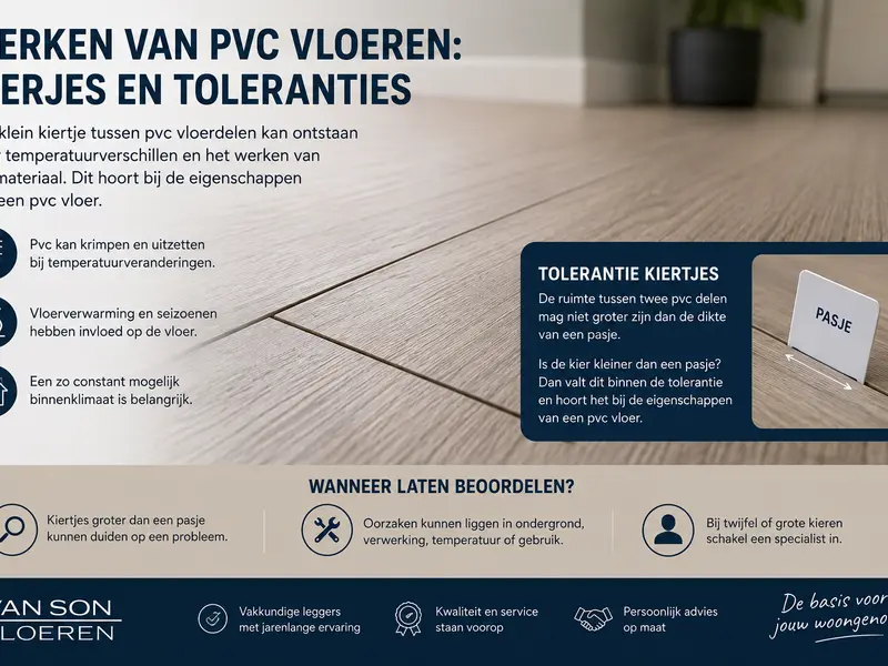 Werken van pvc vloeren: wanneer zijn kiertjes normaal?