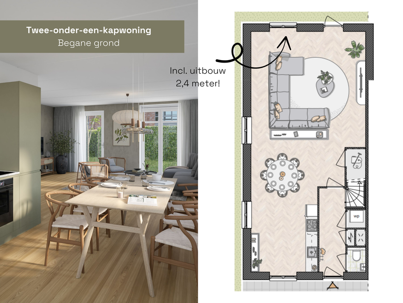 Dijkwoning 2-onder-1-kap, bouwnummer 32 , HENDRIK-IDO-AMBACHT