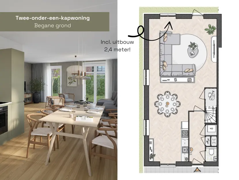 Dijkwoning 2-onder-1-kap, bouwnummer 32 , HENDRIK-IDO-AMBACHT