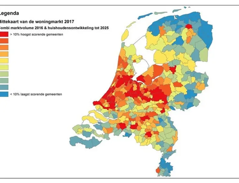 ‘Hittekaart’ van Nederlandse woningmarkt toont aan: Middelgrote steden steeds meer in trek