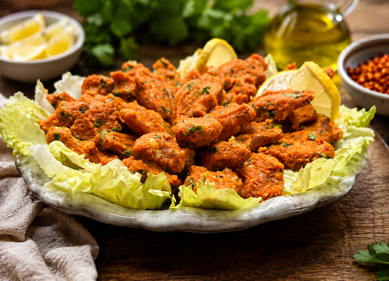 Mercimek köftesi ( Linzen "Burger" )