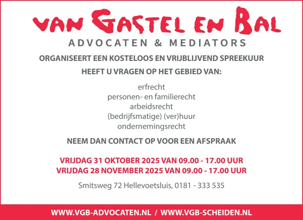 Vrijblijvend spreekuur in Hellevoetsluis