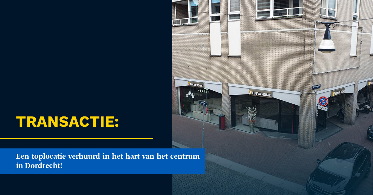 Strategisch gelegen winkelruimte midden in het centrum van Dordrecht