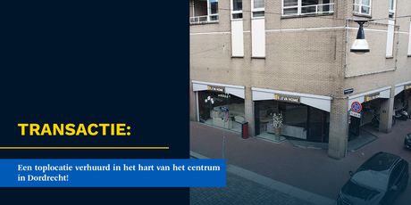 Strategisch gelegen winkelruimte midden in het centrum van Dordrecht