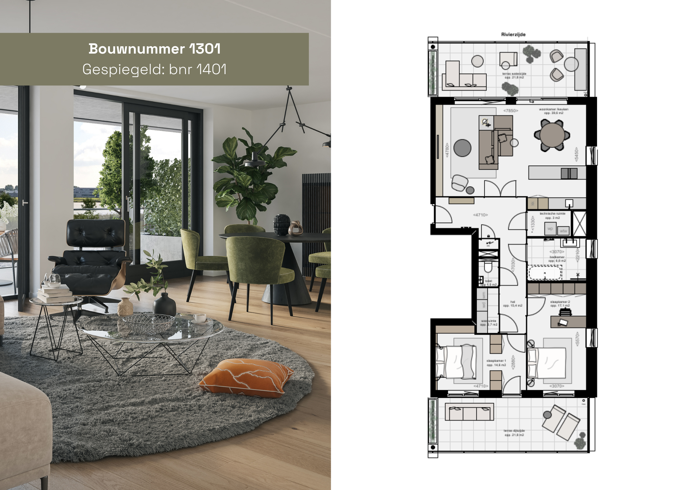 Appartement, bouwnummer 1301 